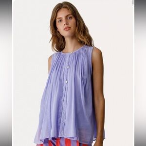 Forte Forte cotton and silk voile top - glicine - size S
